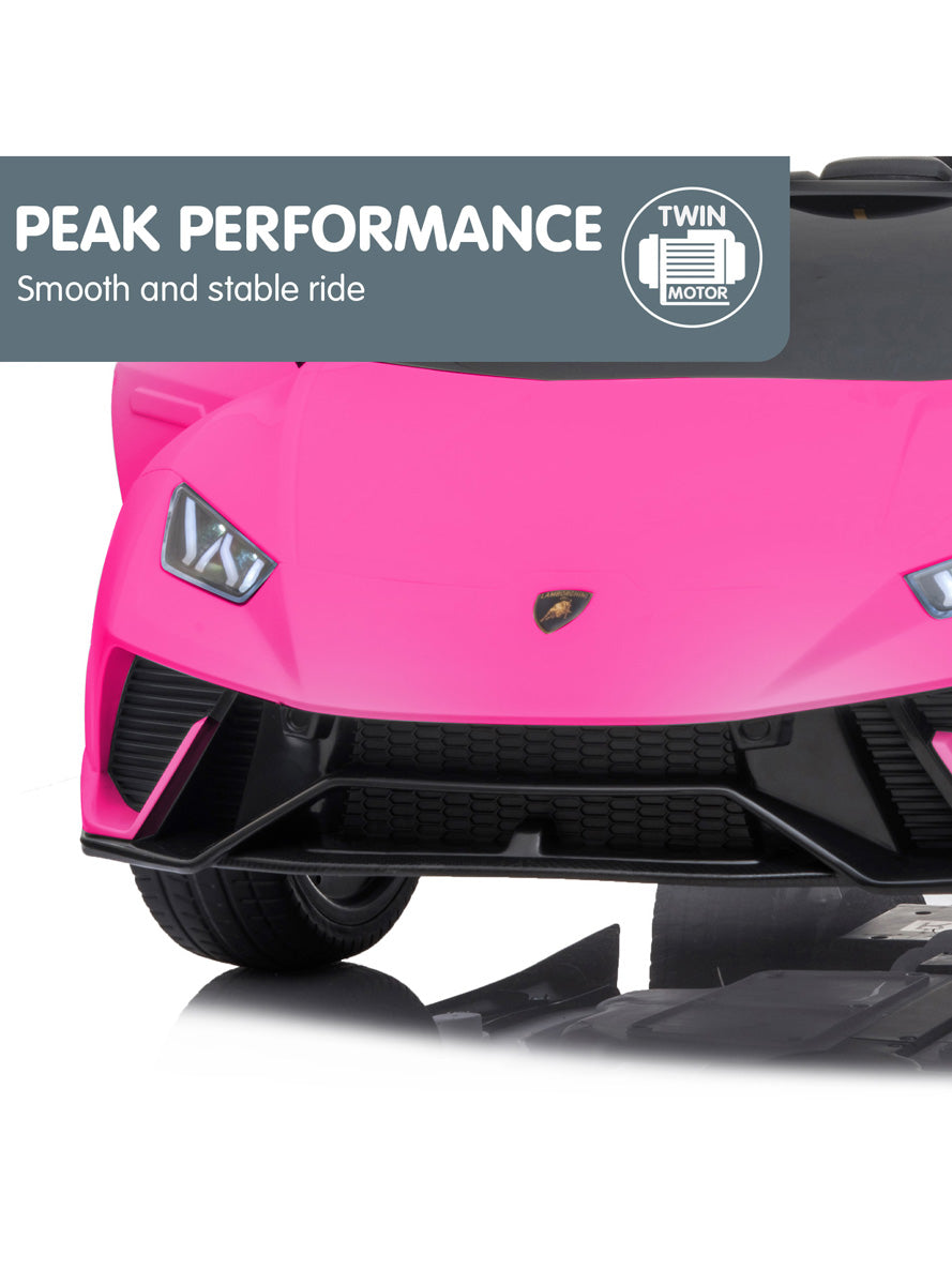 Kids Electric Ride On Car Kahuna Lamborghini Performante Hot Pink - Info Image 6