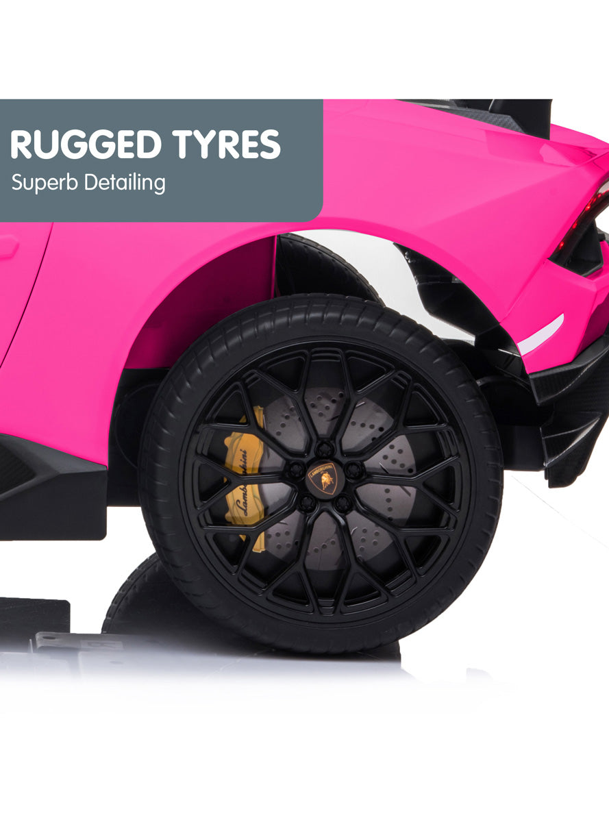 Kids Electric Ride On Car Kahuna Lamborghini Performante Hot Pink - Info Image 7