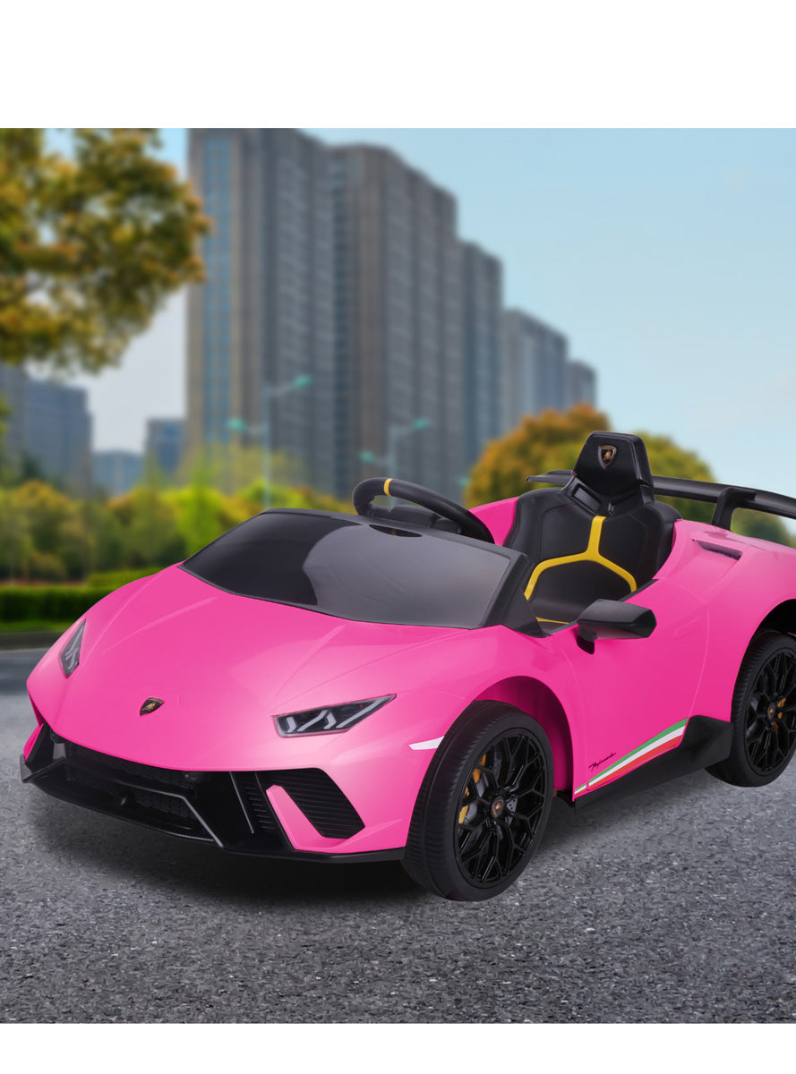 Kids Electric Ride On Car Kahuna Lamborghini Performante Hot Pink - Lifestyle Image 1