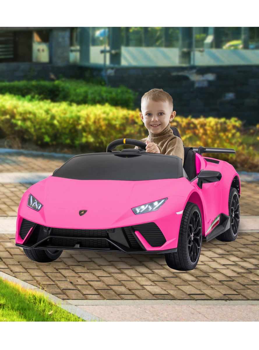 Kids Electric Ride On Car Kahuna Lamborghini Performante Hot Pink - Lifestyle Image 2