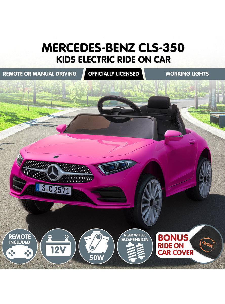 Kids Remote Controlled Electric Ride On Car Kahuna Mercedes Benz CLS 350 Hot Pink - Info Image 2