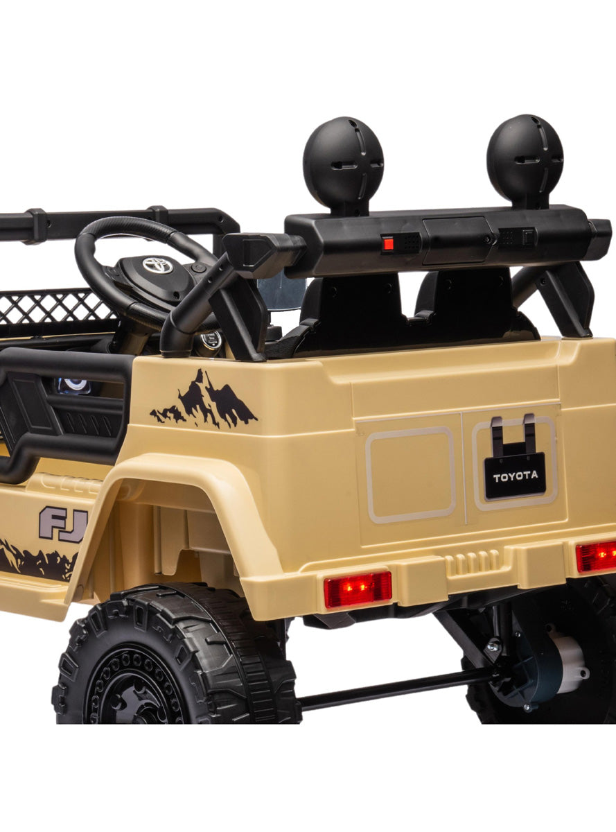 Kids Electric Ride On Car Kahuna Toyota FJ Cruiser Khaki - Back Image