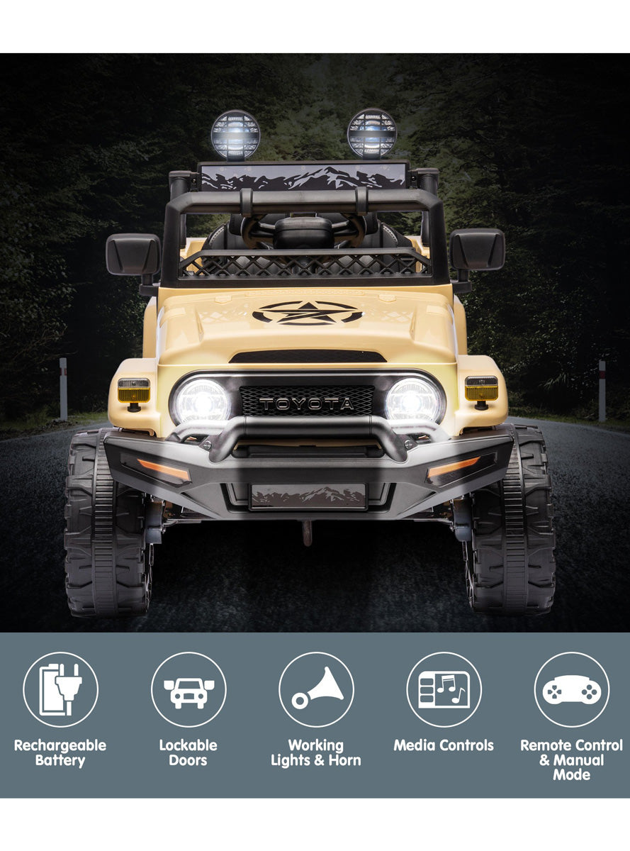 Kids Electric Ride On Car Kahuna Toyota FJ Cruiser Khaki - Info Image 2