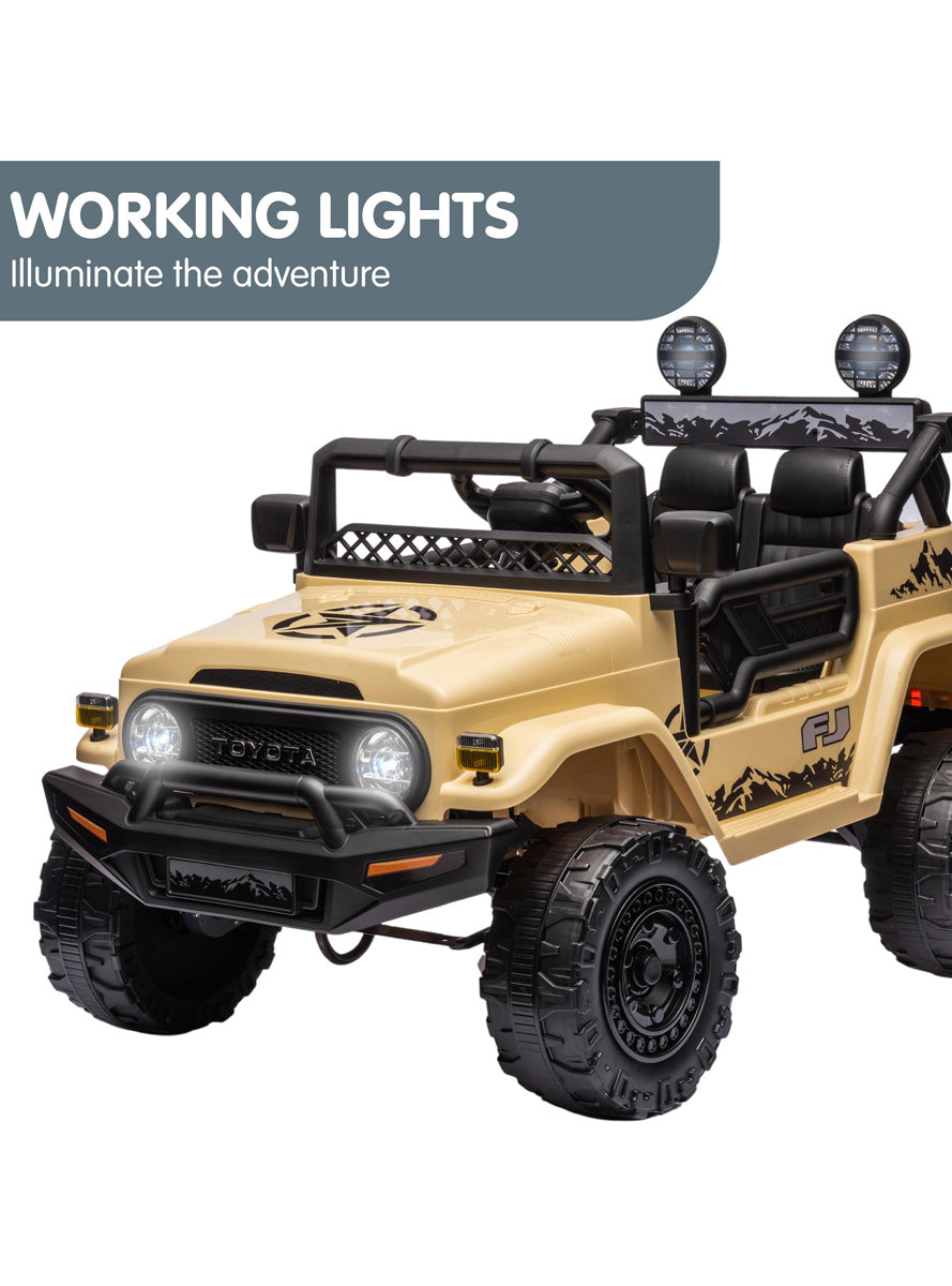 Kids Electric Ride On Car Kahuna Toyota FJ Cruiser Khaki - Info Image 3