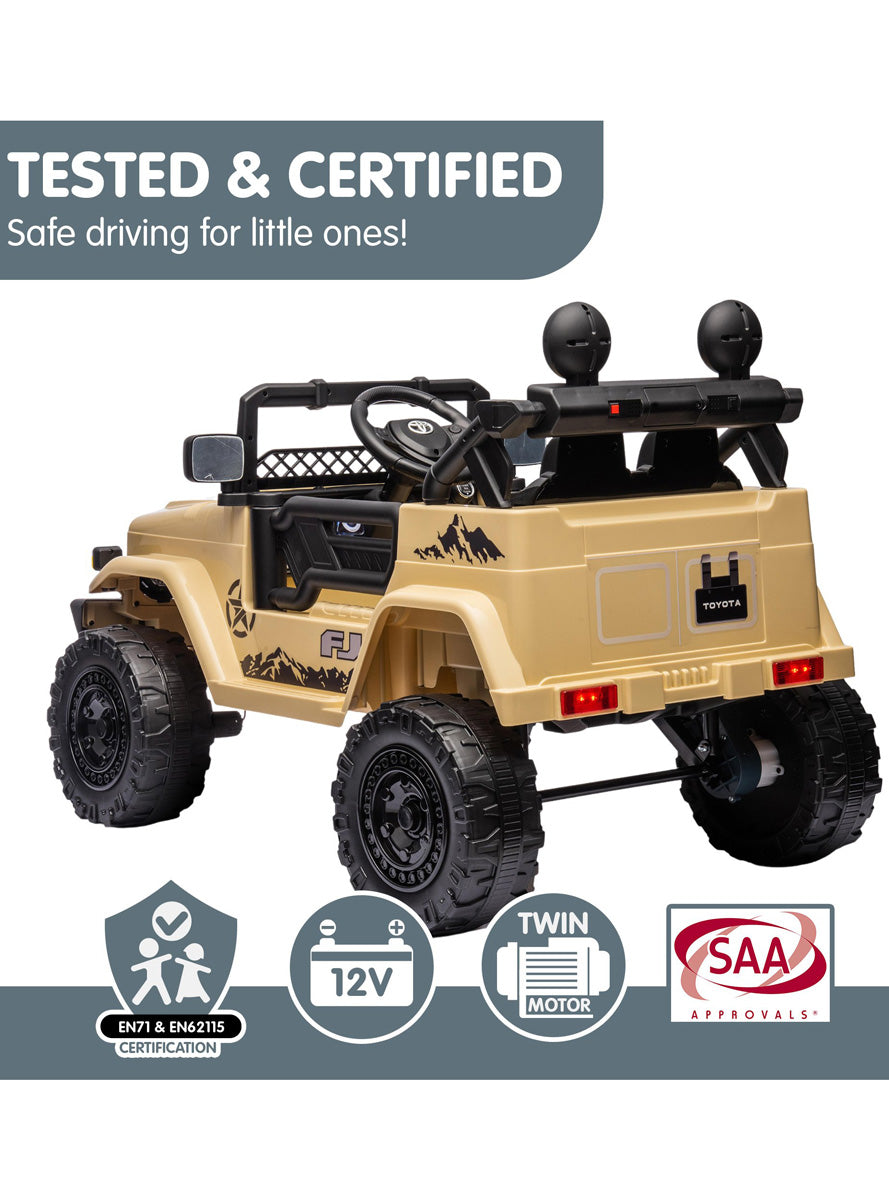 Kids Electric Ride On Car Kahuna Toyota FJ Cruiser Khaki - Info Image 6