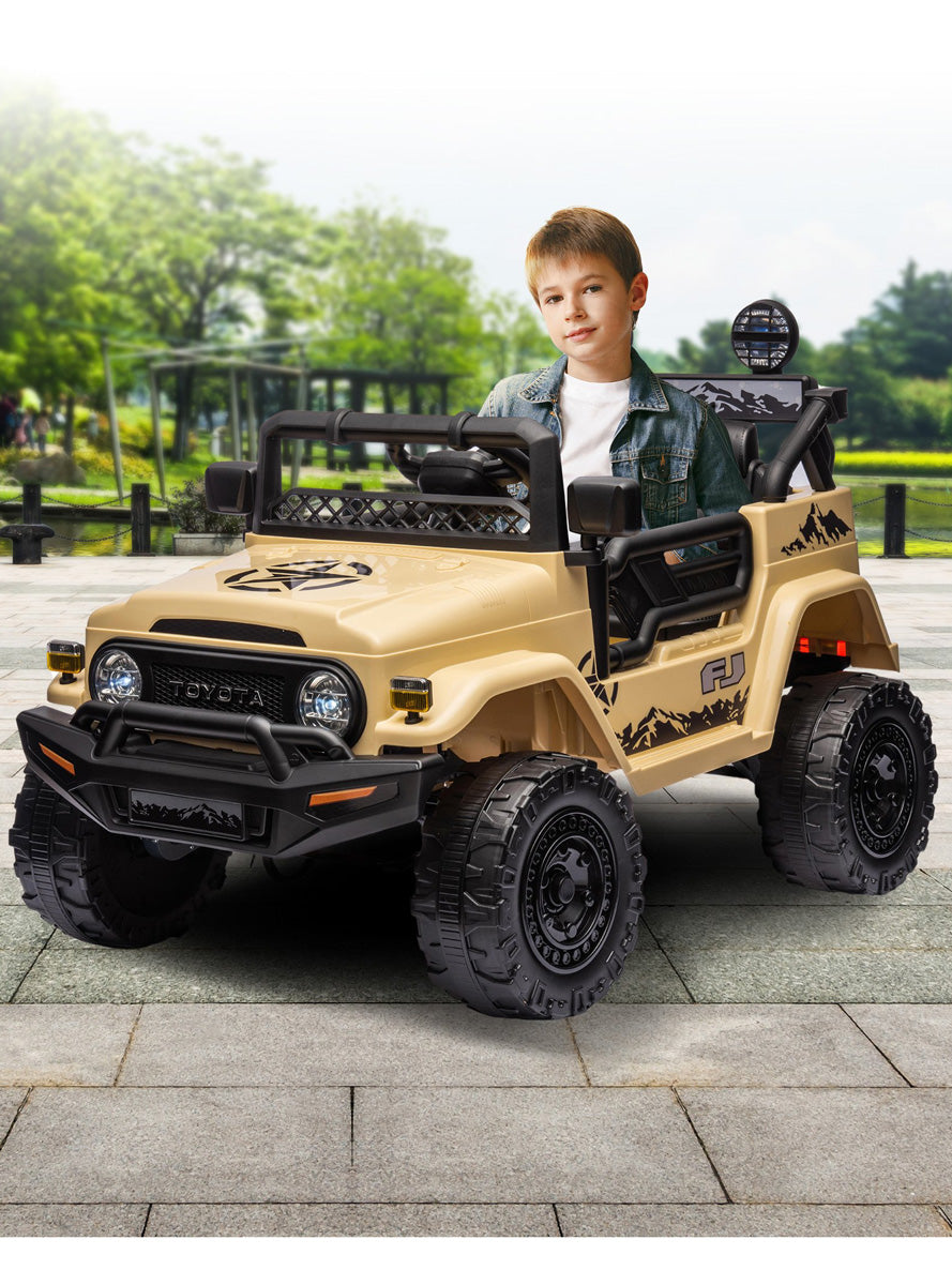 Kids Electric Ride On Car Kahuna Toyota FJ Cruiser Khaki - Lifestyle Image