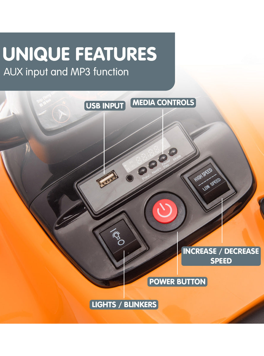 Kids Electric Ride On Quad Bike Kahuna McLaren MCL35 Orange - Info Image 3