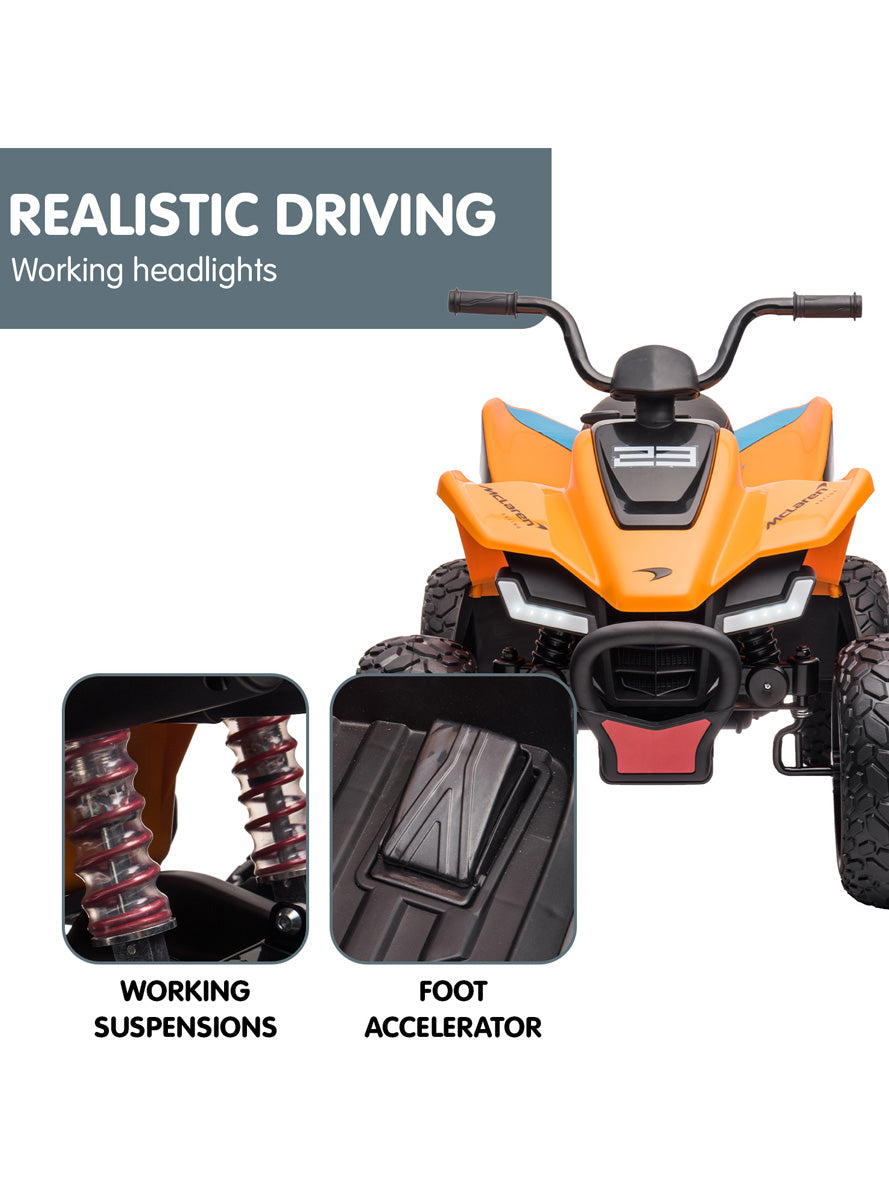 Kids Electric Ride On Quad Bike Kahuna McLaren MCL35 Orange - Info Image 4