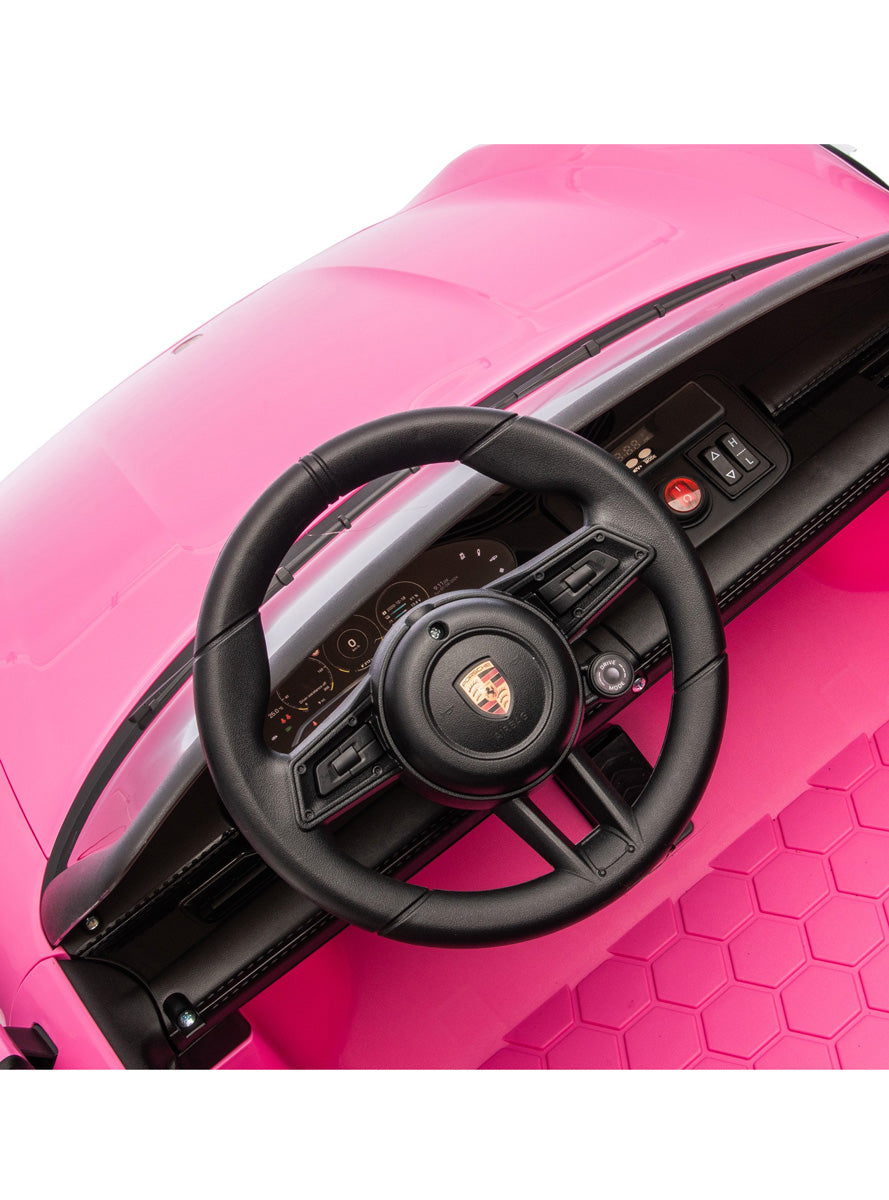 Kids Electric Ride On Car Kahuna Porsche Taycan Turbo S Pink - Close Image
