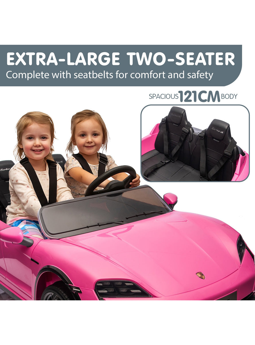 Kids Electric Ride On Car Kahuna Porsche Taycan Turbo S Pink - Info Image 5