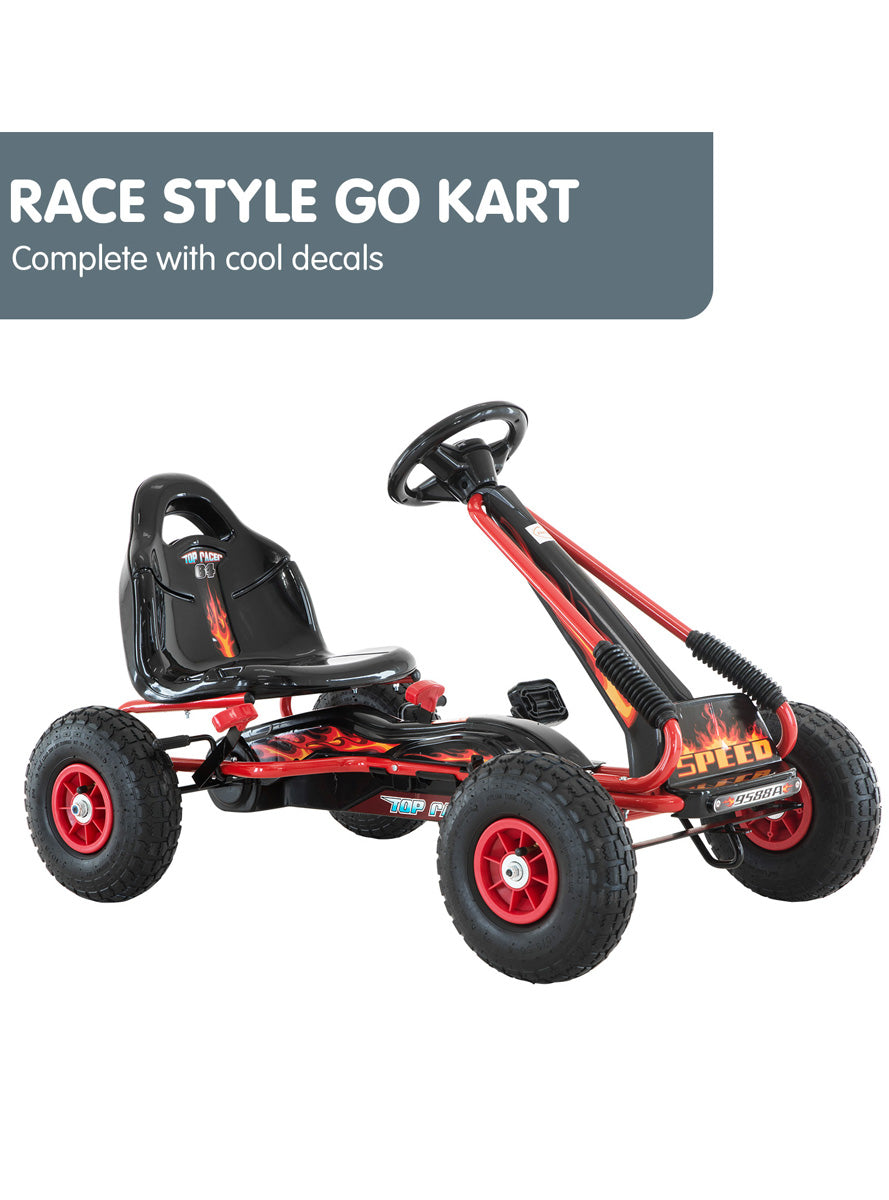 Kids Pedal Powered Ride On Go Kart Kahuna G95 Red - Info Image 1