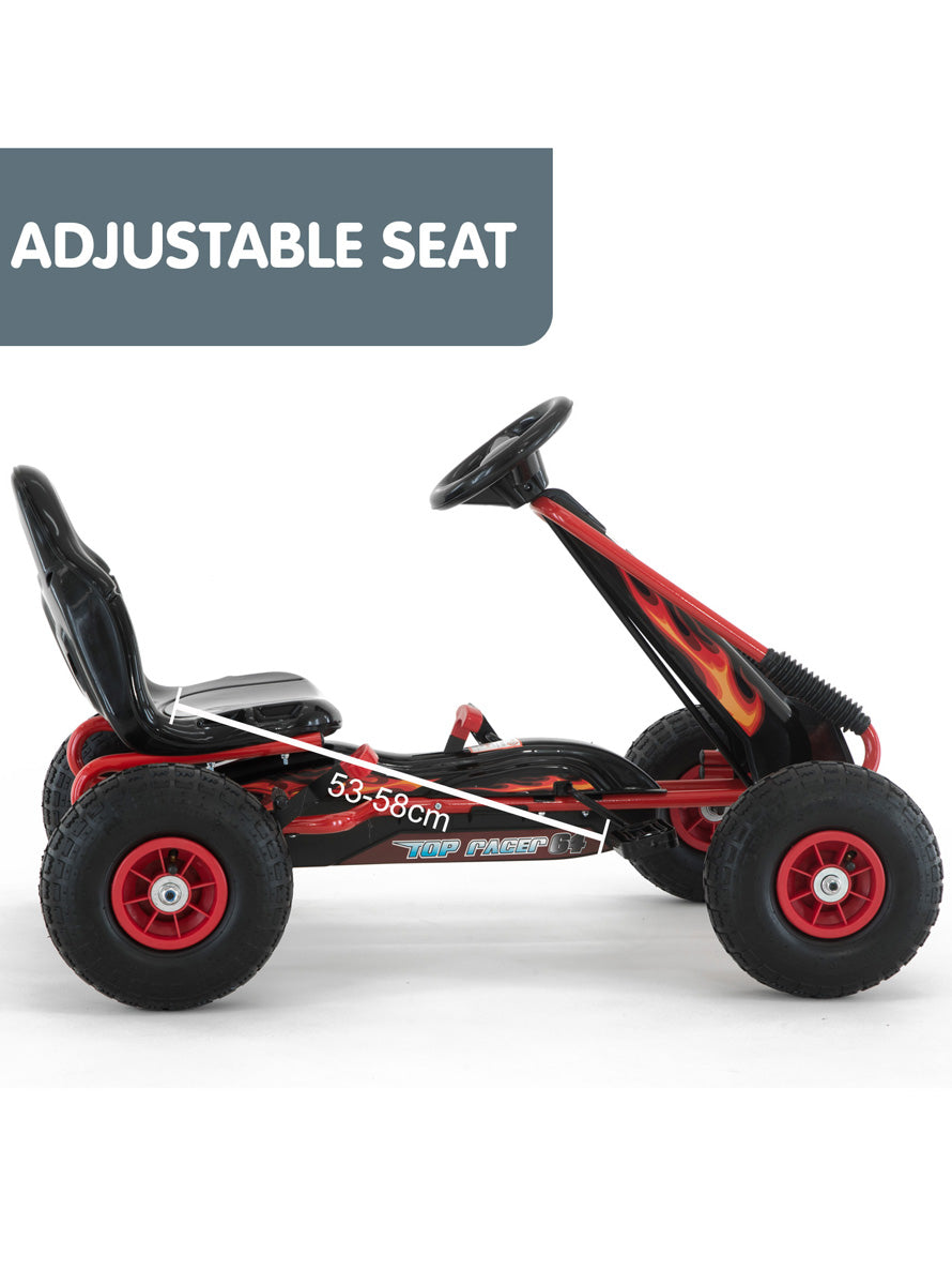 Kids Pedal Powered Ride On Go Kart Kahuna G95 Red - Info Image 2