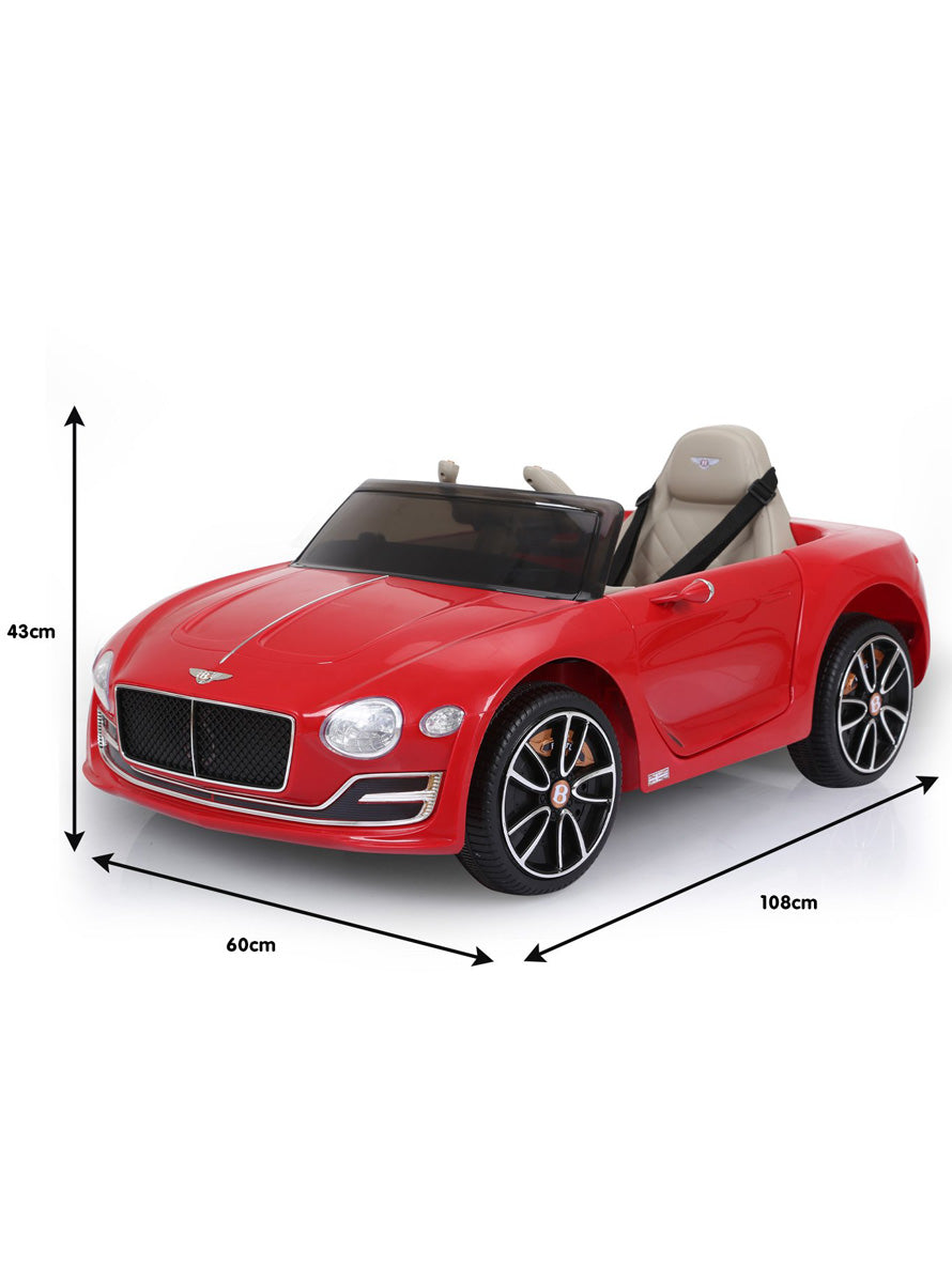 Kids Electric Ride On Car Kahuna Bentley EXP 12 Licensed Speed Red - Dimensions Image