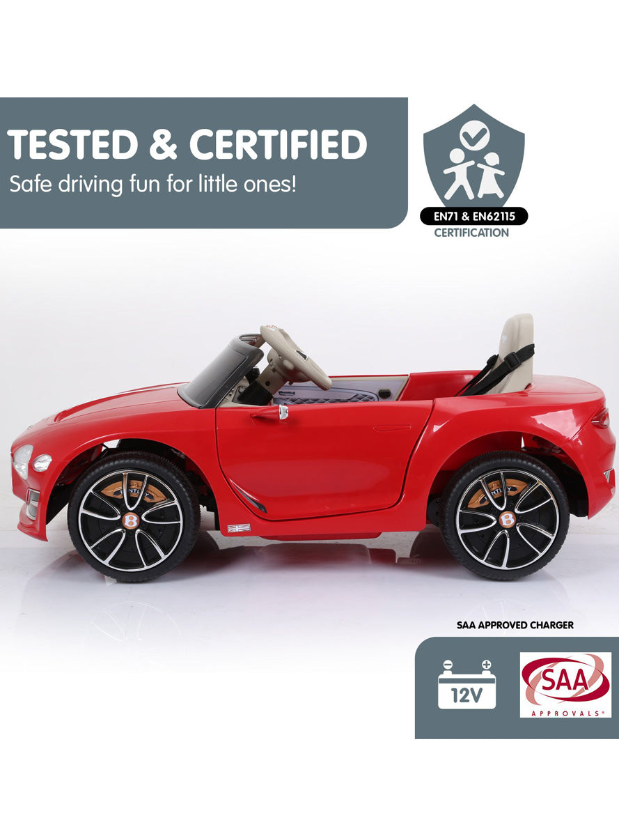 Kids Electric Ride On Car Kahuna Bentley EXP 12 Licensed Speed Red - Info Image 7
