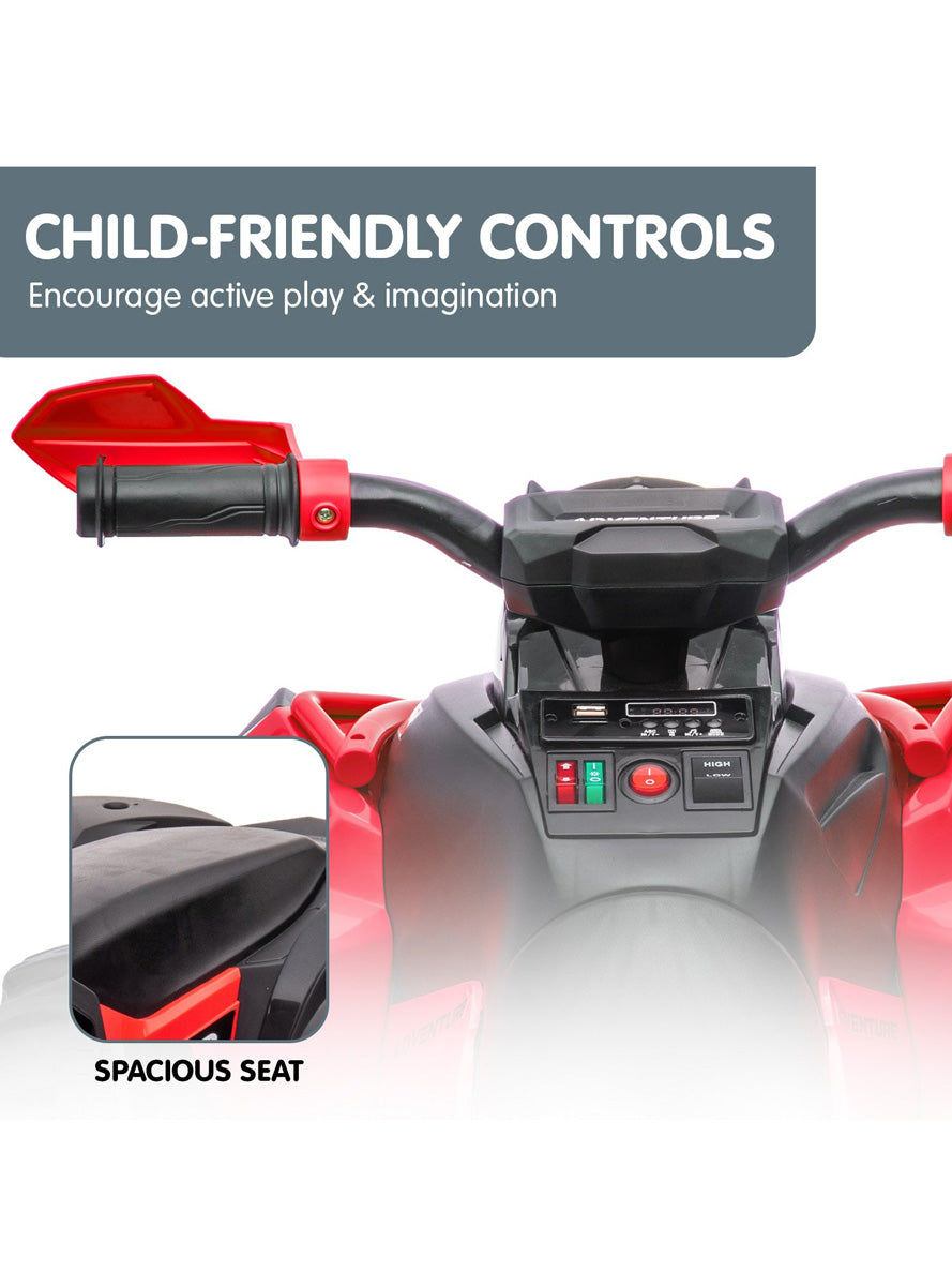 Kids Electric Ride On Quad Bike Kahuna GTS99 Red - Info Image 2