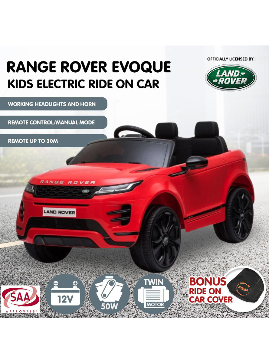 Kids Electric Ride On Car Kahuna Land Rover Licensed Red - Info Image 7