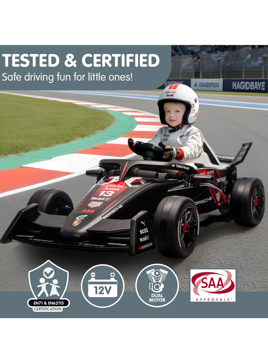 Kids Electric Ride On Car Kahuna Porsche Formula E Red with Remote Control - Info Image 5