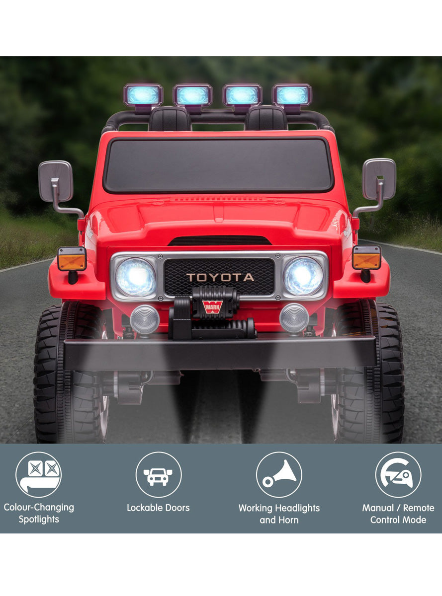 Kids Electric Ride On Car Kahuna Toyota FJ40 Cruiser Red - Info Image 1