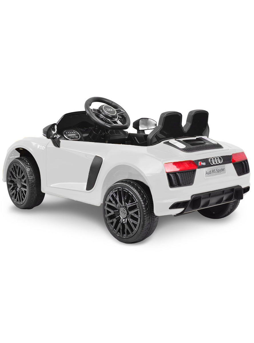 Kids Electric Ride On Car Kahuna Audi R8 Spyder White - Back Image