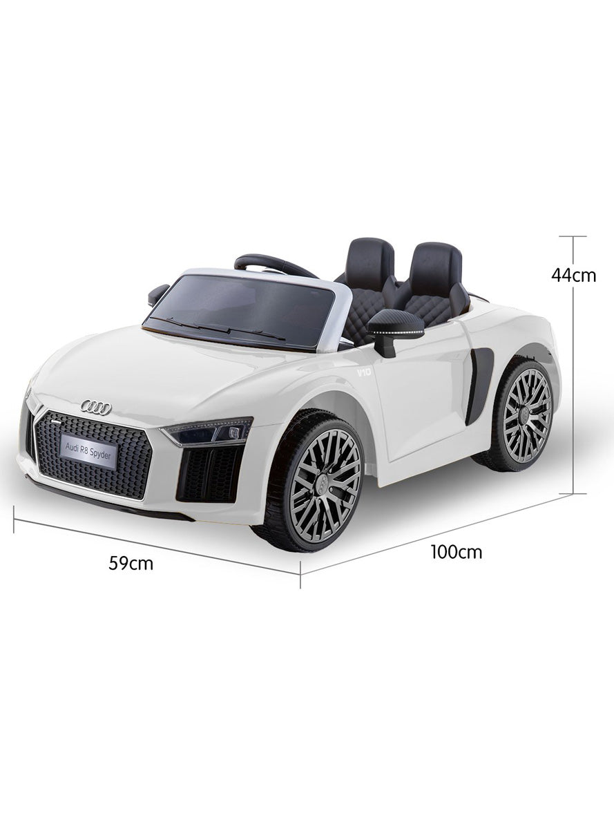 Kids Electric Ride On Car Kahuna Audi R8 Spyder White - Dimensions Image