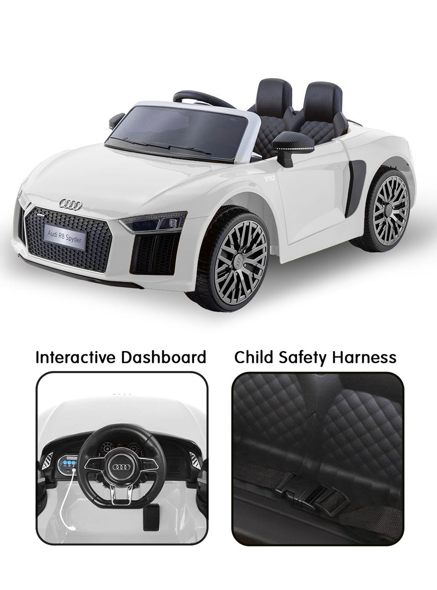 Kids Electric Ride On Car Kahuna Audi R8 Spyder White - Info Image 2