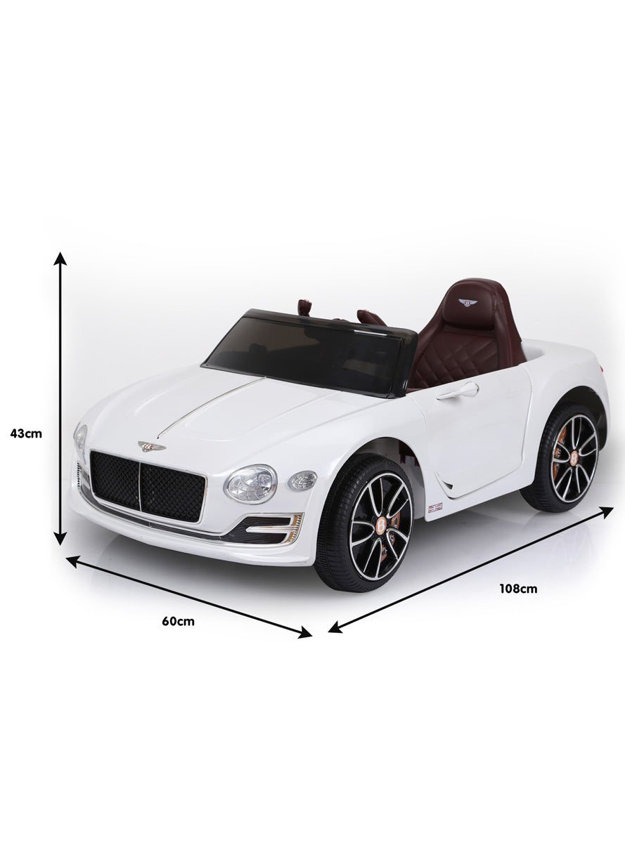 Kids Electric Ride On Car Kahuna Bentley EXP 12 Licensed Speed White - Dimensions Image