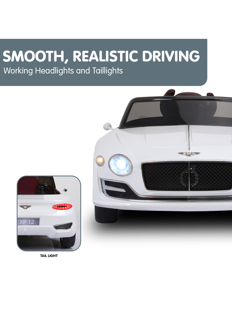 Kids Electric Ride On Car Kahuna Bentley EXP 12 Licensed Speed White - Info Image 5