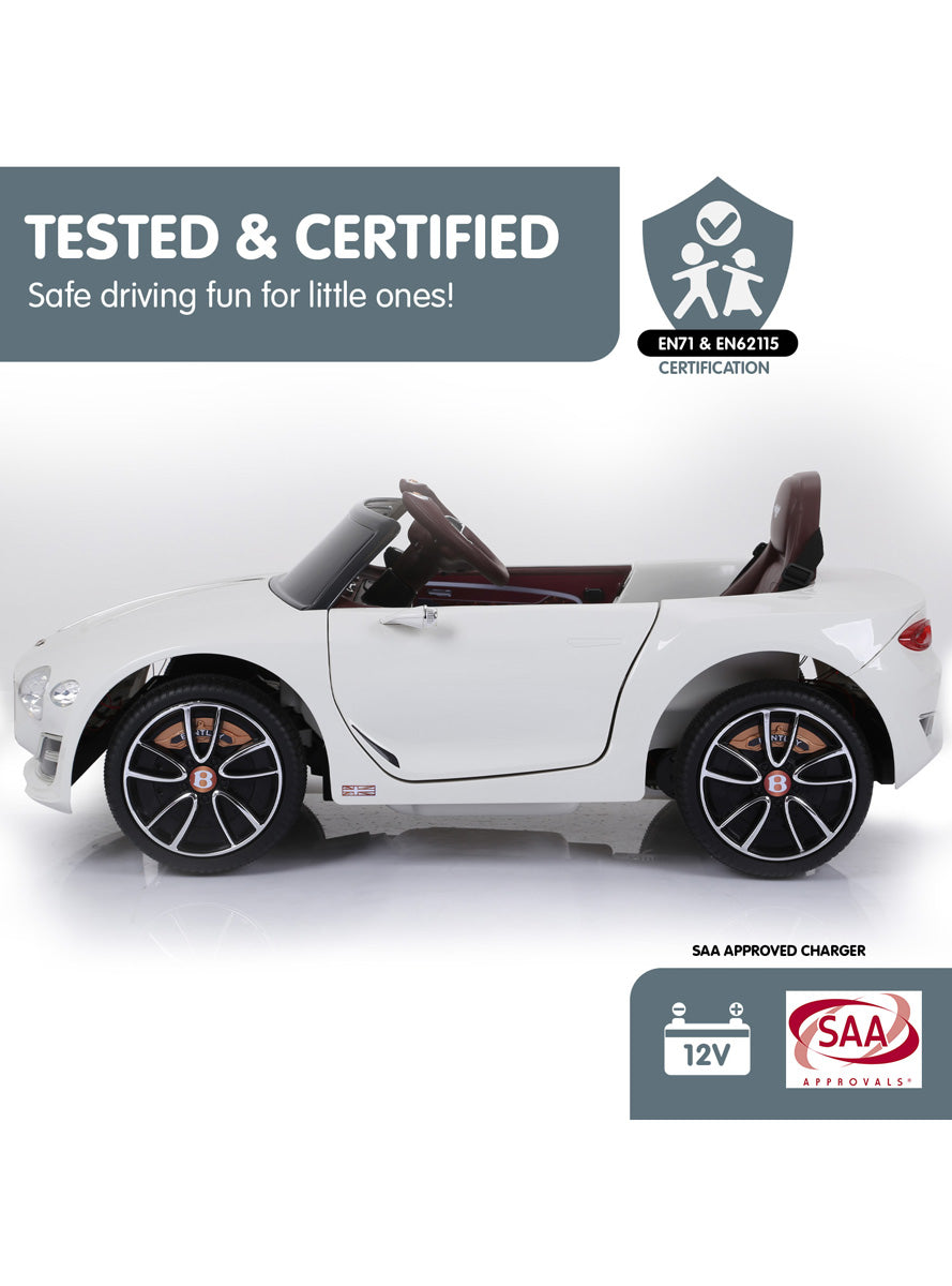 Kids Electric Ride On Car Kahuna Bentley EXP 12 Licensed Speed White - Info Image 7