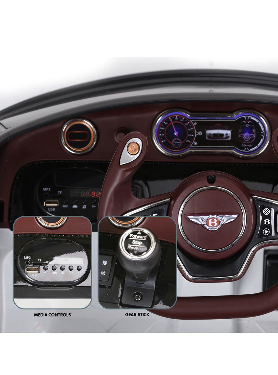 Kids Electric Ride On Car Kahuna Bentley EXP 12 Licensed Speed White - Inside Image