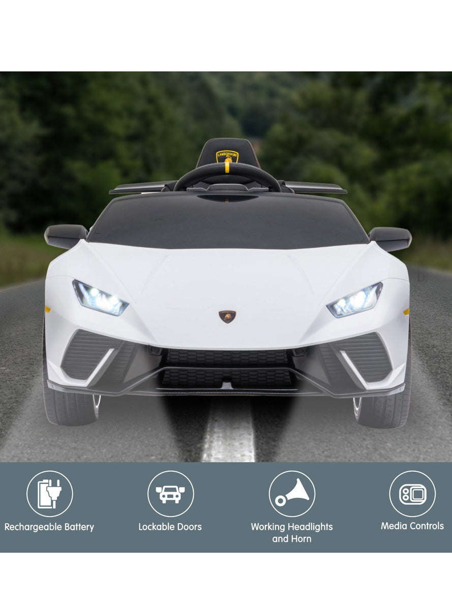 Kids Electric Ride On Car Kahuna Lamborghini Performante White - Info Image 1