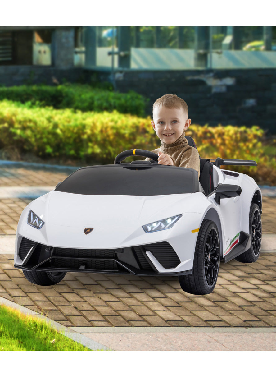 Kids Electric Ride On Car Kahuna Lamborghini Performante White - Lifestyle Image 2