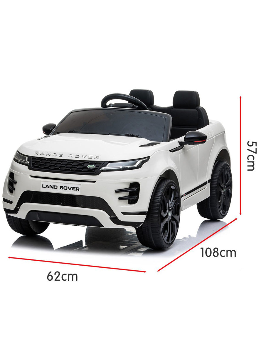 Kids Electric Ride On Car Kahuna Land Rover Licensed White - Dimensions Image
