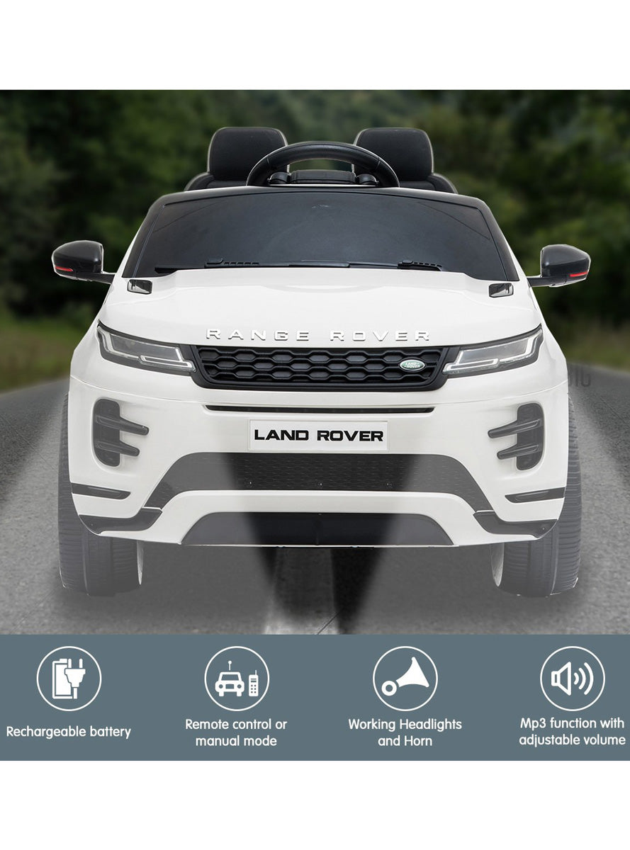 Kids Electric Ride On Car Kahuna Land Rover Licensed White - Info Image 1
