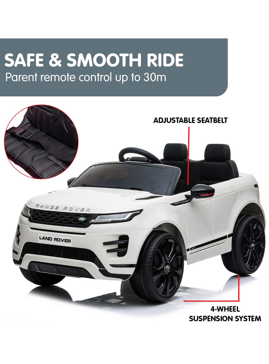 Kids Electric Ride On Car Kahuna Land Rover Licensed White - Info Image 2