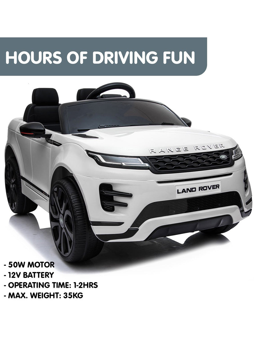 Kids Electric Ride On Car Kahuna Land Rover Licensed White - Info Image 6