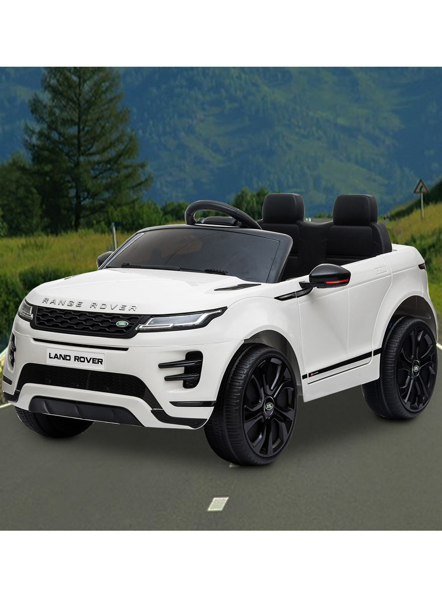 Kids Electric Ride On Car Kahuna Land Rover Licensed White - Lifestyle Image