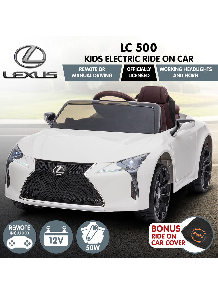 Kids Electric Ride On Car Kahuna Lexus LC 500 Licensed White - Info Image 1