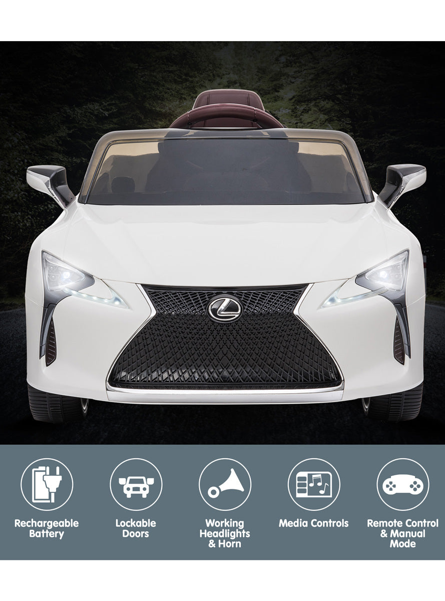 Kids Electric Ride On Car Kahuna Lexus LC 500 Licensed White - Info Image 2