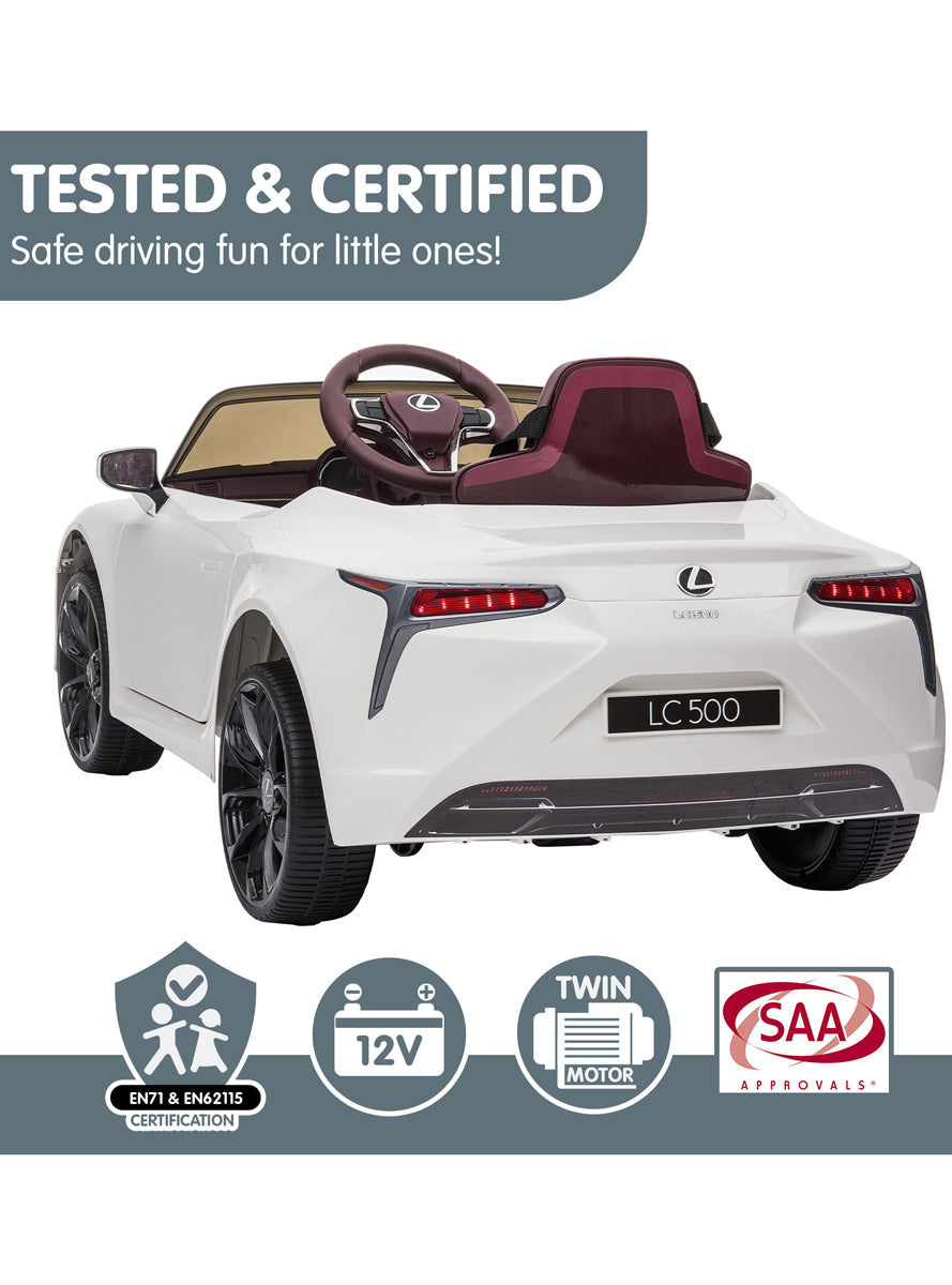 Kids Electric Ride On Car Kahuna Lexus LC 500 Licensed White - Info Image 6