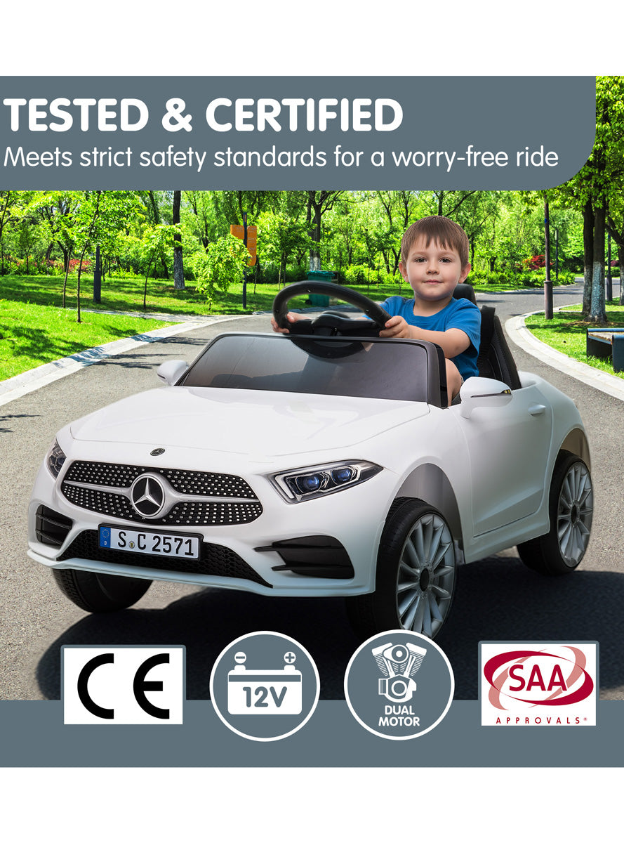 Kids Remote Controlled Ride On Car Kahuna Mercedes Benz CLS 350 White - Info Image 7