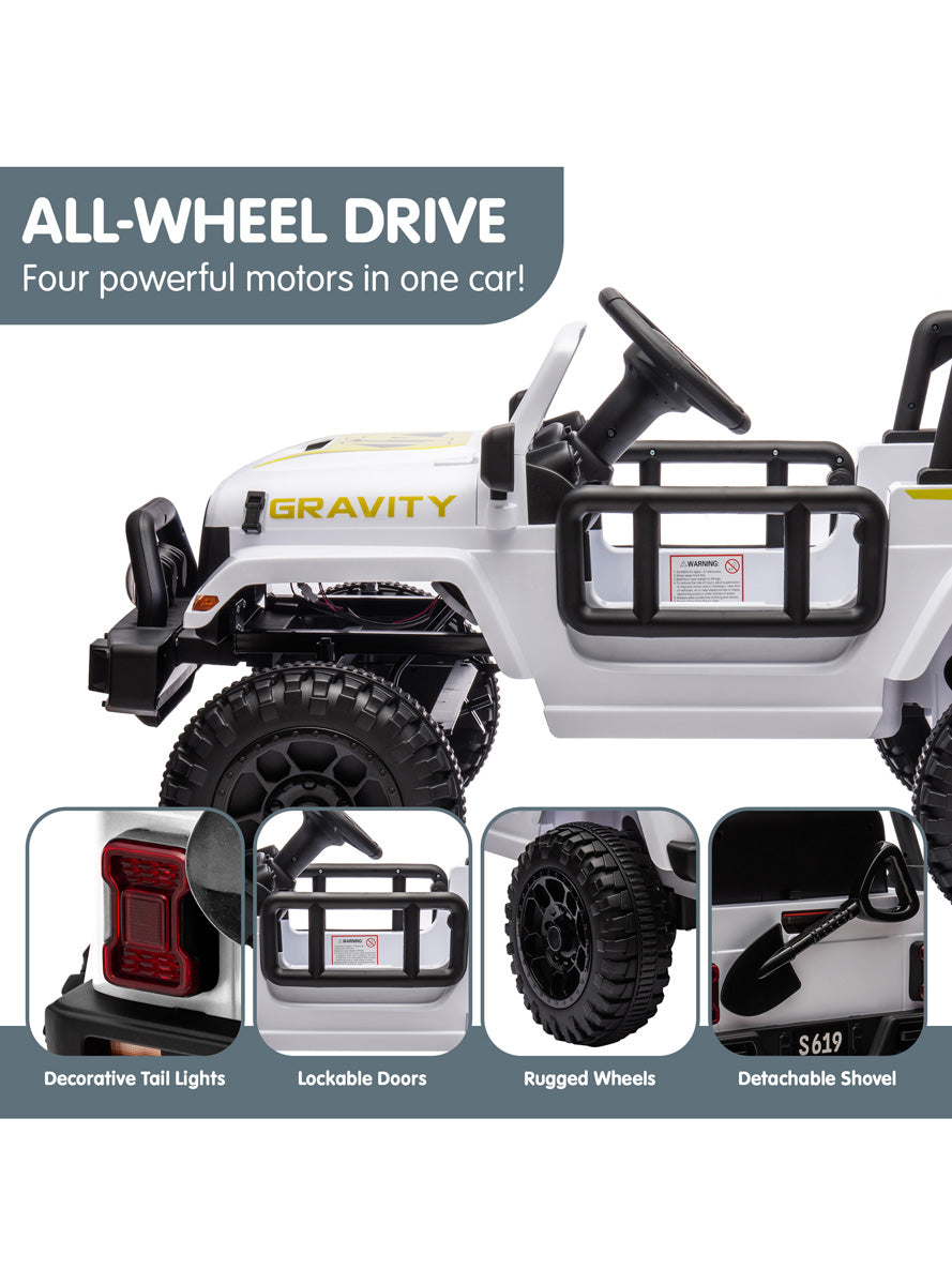 Kids Electric Ride On Car Kahuna S619 Gravity White - Info Image 5