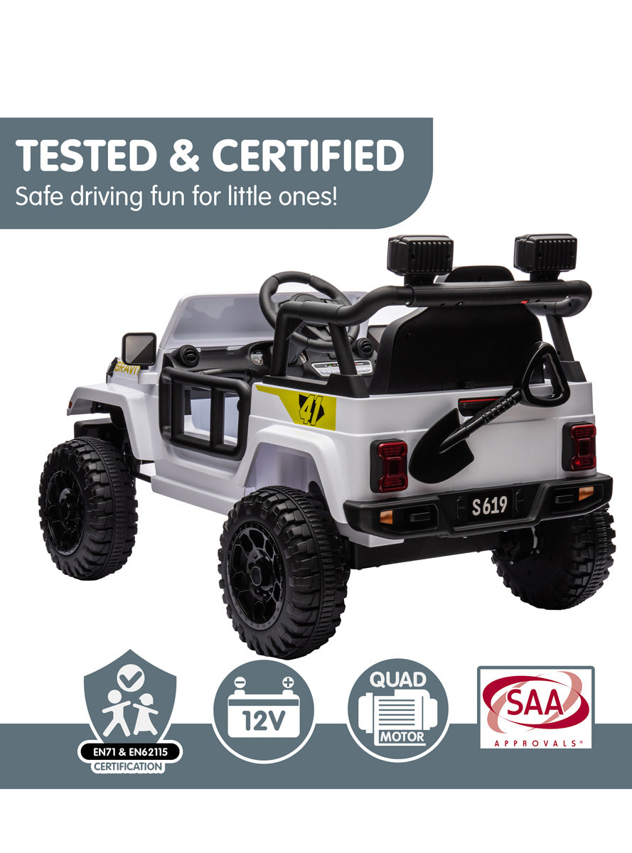 Kids Electric Ride On Car Kahuna S619 Gravity White - Info Image 6