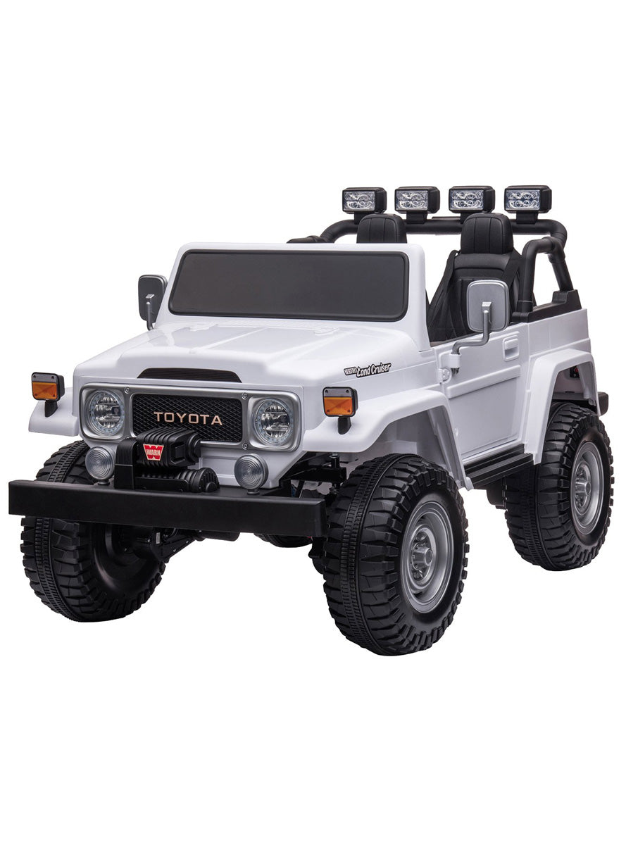 Kids Electric Ride On Car Kahuna Toyota FJ40 Cruiser White