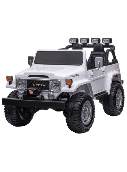 Kids Electric Ride On Car Kahuna Toyota FJ40 Cruiser White