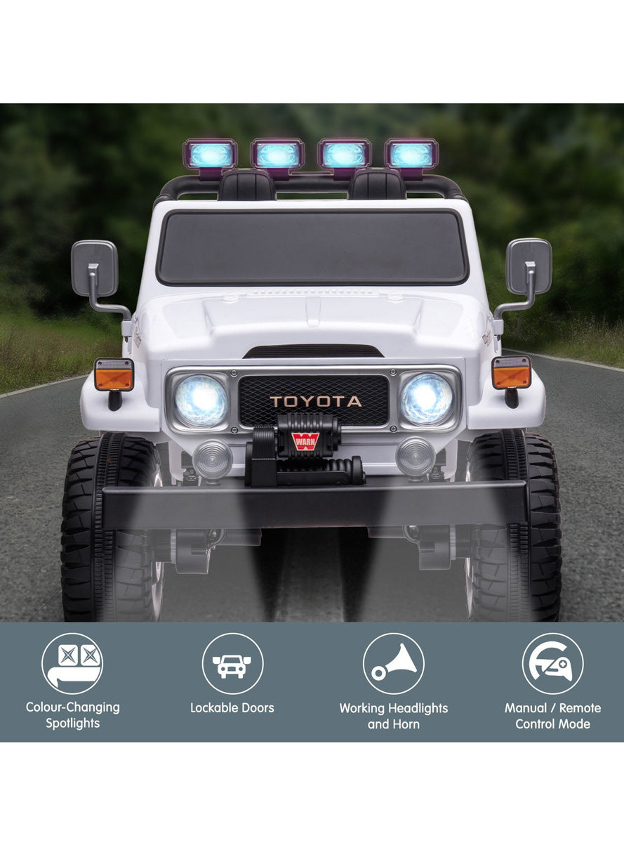 Kids Electric Ride On Car Kahuna Toyota FJ40 Cruiser White - Info Image 2