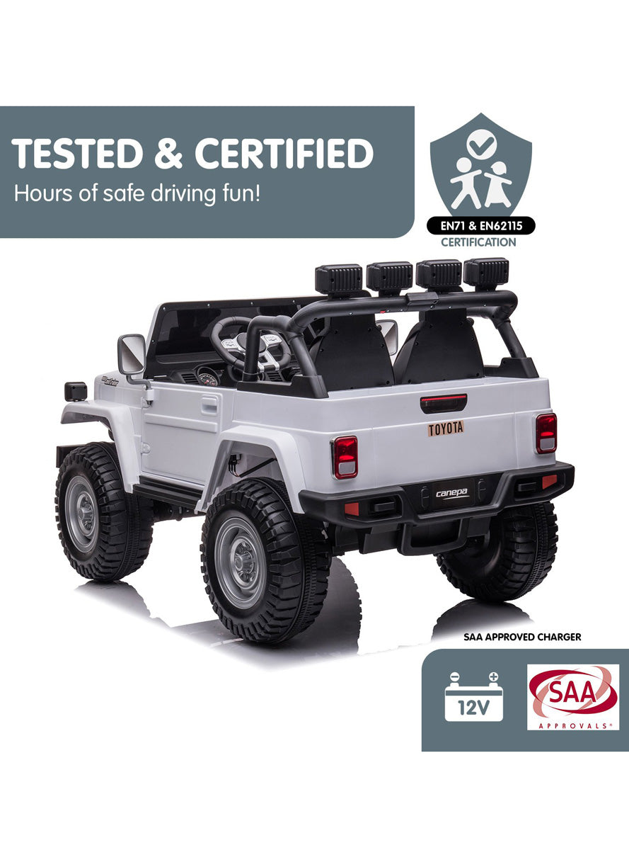 Kids Electric Ride On Car Kahuna Toyota FJ40 Cruiser White - Info Image 8