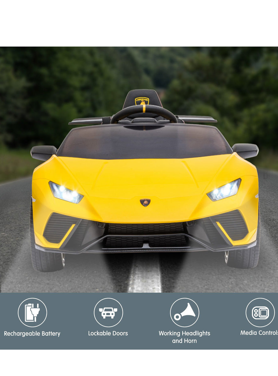 Kids Electric Ride On Car Kahuna Lamborghini Performante Yellow - Info Image 1