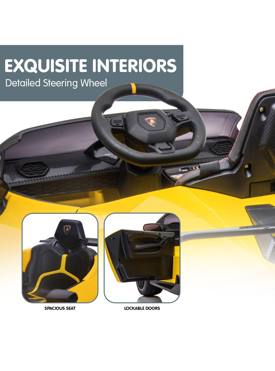 Kids Electric Ride On Car Kahuna Lamborghini Performante Yellow - Info Image 2