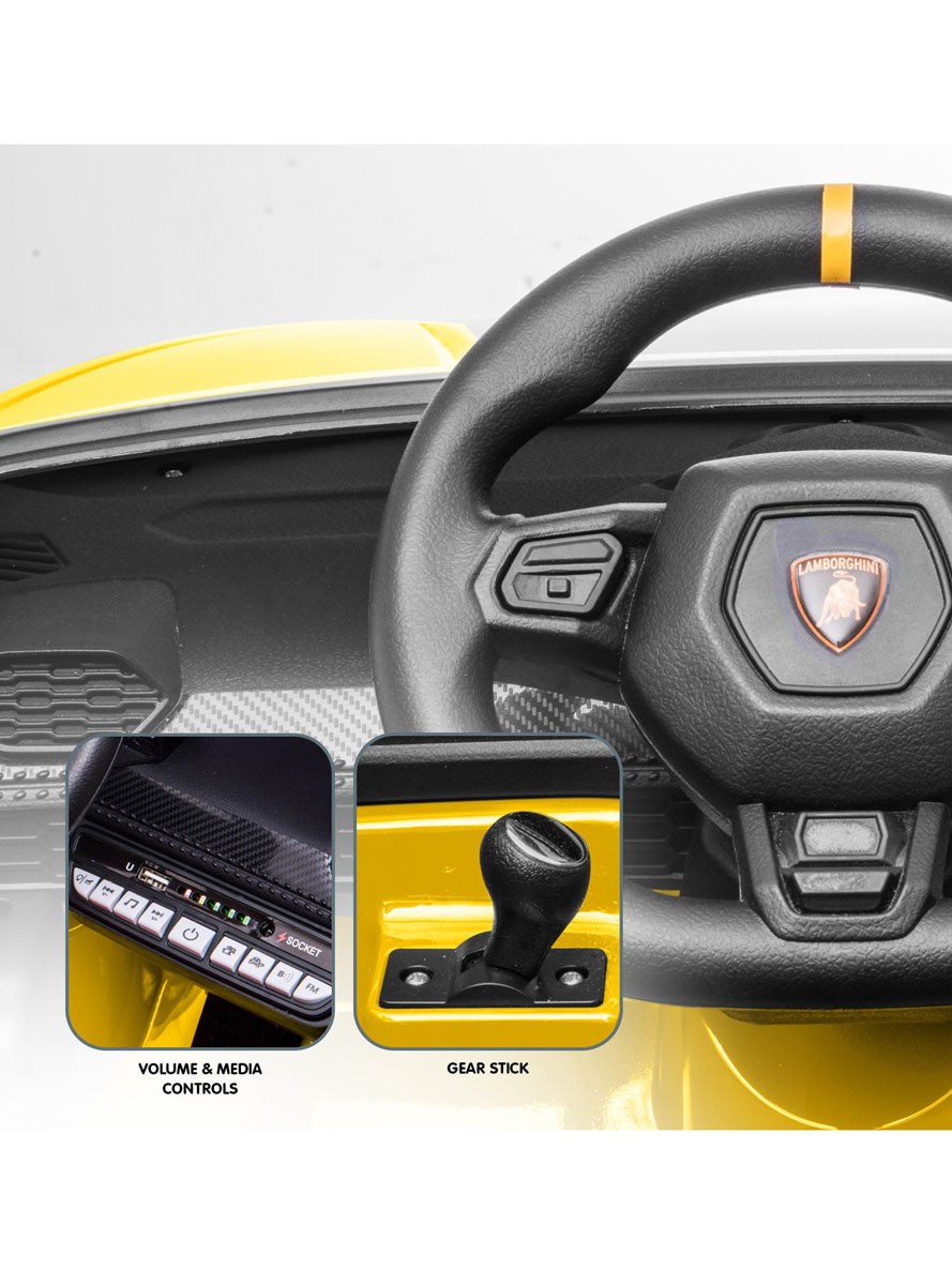 Kids Electric Ride On Car Kahuna Lamborghini Performante Yellow - Info Image 3