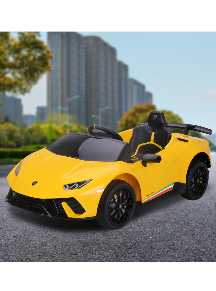Kids Electric Ride On Car Kahuna Lamborghini Performante Yellow - Lifestyle Image 1